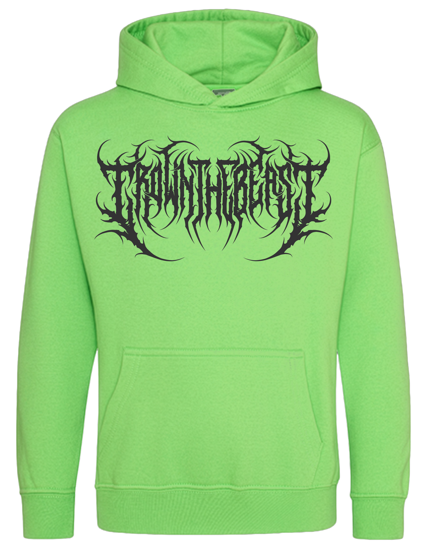 CTB Kids Hoodie Lime Green Black Print
